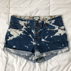 Tye dye denim shorts